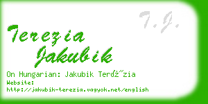 terezia jakubik business card